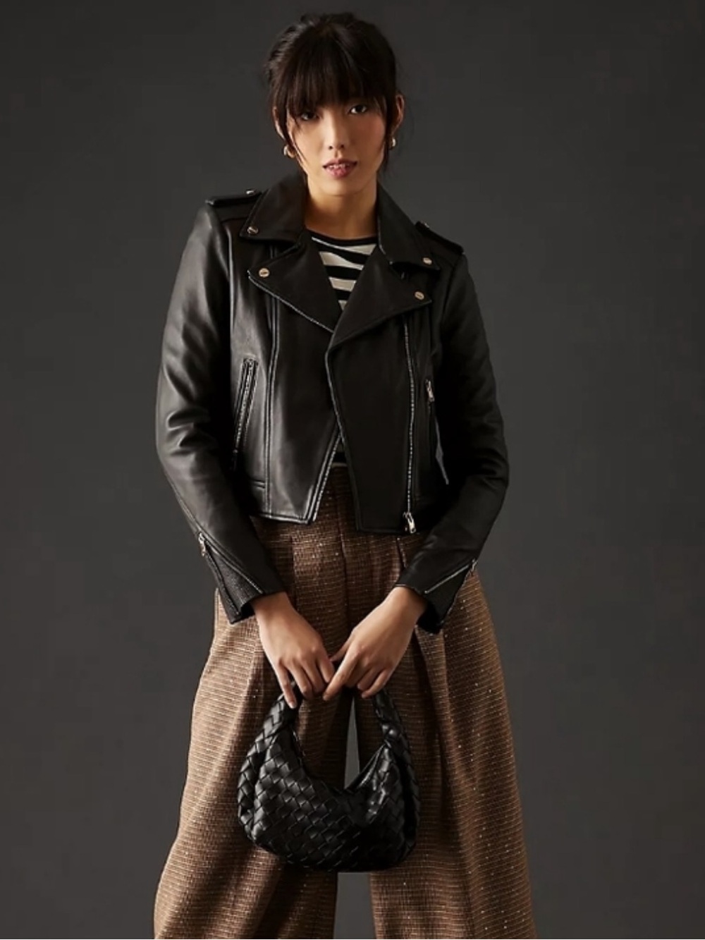 Lamarque × Anthropologie Leather Moto Jacket